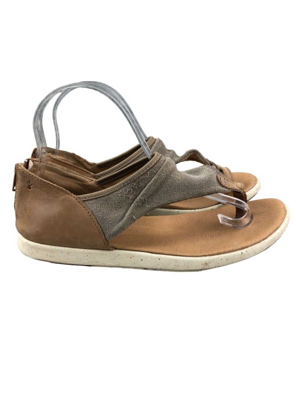 EMU Australia Women's Size 8-8.5** Yarra Tan Grey Toe Ring Back Zip Sandals